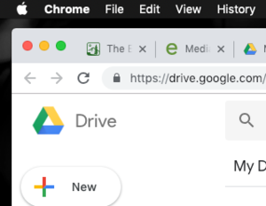 Image of the New icon in Google Drive.