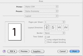 how to change default printer preset on mac