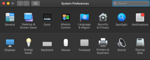 image of System Preferences on a Mac Computer